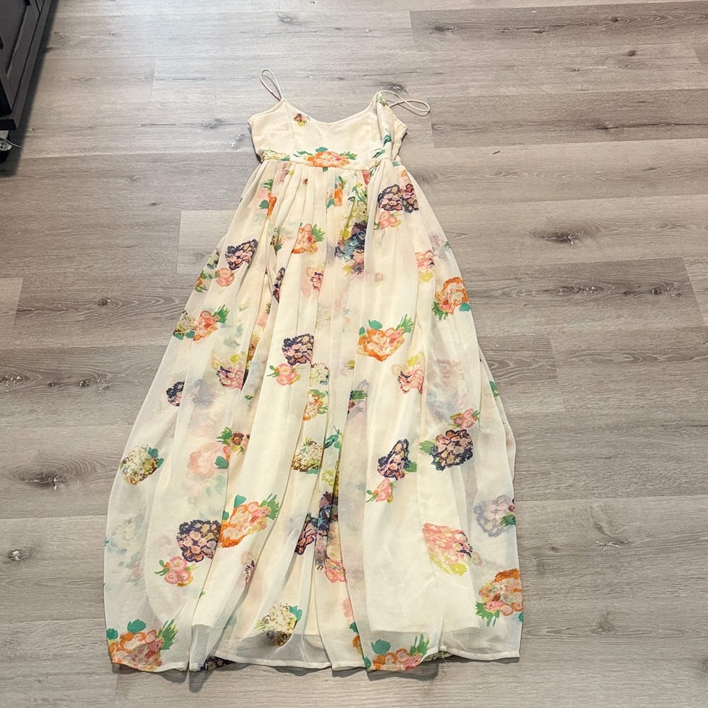 ASOS Floral Maxi Dress‎ - Cream with Multicolor Flowers